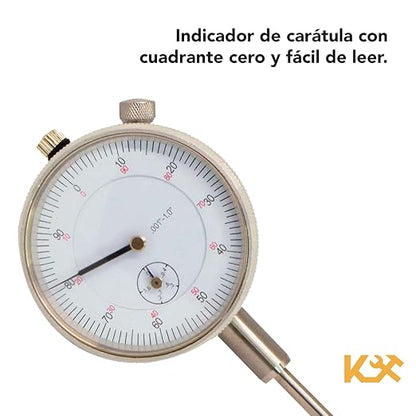 Reloj comparador + base magnética (2 artículos)