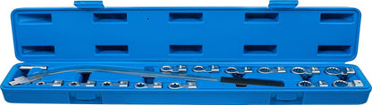 Juego de llaves para polea tensora | 12 caras 12 - 19 mm / E-Torx E10 - E18 | 15 piezas