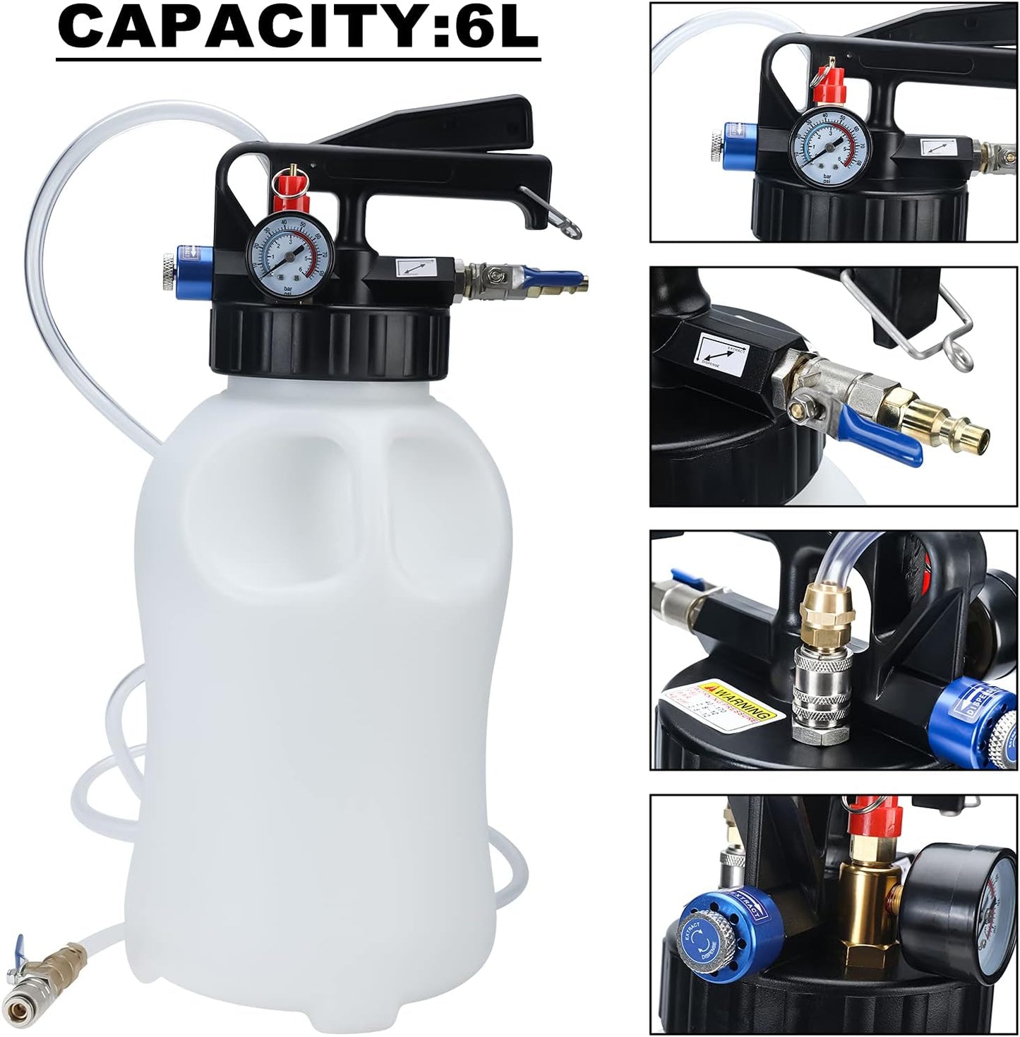 Bomba neumática extracción de aceite de caja automática.