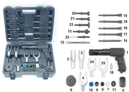 MARTILLO NEUMÁTICO MULTIFUNCIÓN - 25 PIEZAS